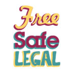 On a white background, the text reads Free Safe Legal