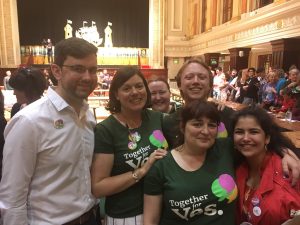 Kathy pictured with members of the Cork Together for Yes team