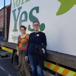 Members of Leitrim ARC pictured in front of a Vote Yes mobile billboard