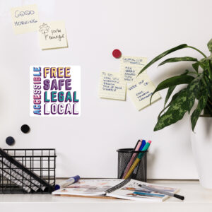 Free Safe Legal Local Accessible (trans pride) magnet