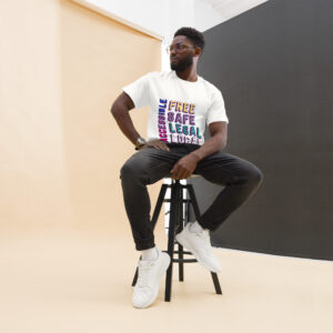 Free Safe Legal Local Accessible (bi pride colours) unisex classic tee
